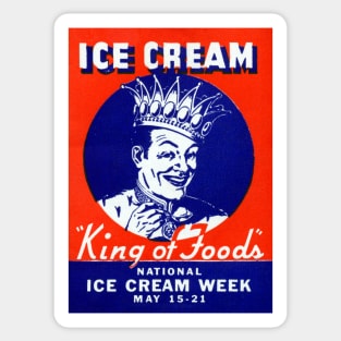 1940 Ice Cream King of Foods Sticker